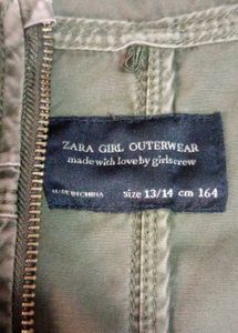Zara Olive Green Denim Jacket