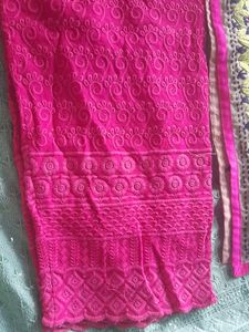 Chikankari Heavy Work Long Dress With Pant Dupatta