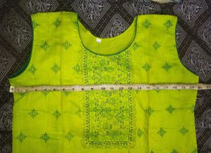 Green &amp; Blue Printed Kurti - XXL