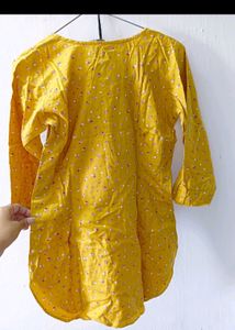 Mustard Yellow Short Kurti