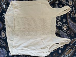 Off White Cotton Crop Top