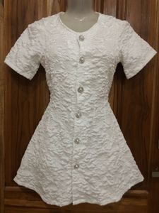 White Coquette Korean Style Minidress