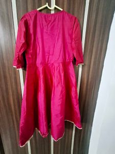 Red Embroidered Kurta Set