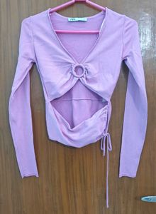 ZARA Pink Cutout Top