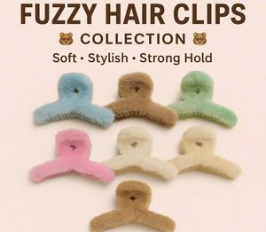 🧸 Fuzzy Hair Clips  🧸 Sale Offer 🚚