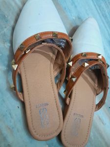 Street Style Store White Flats/Slippers