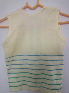 Ribbed cream Colour Crop Top