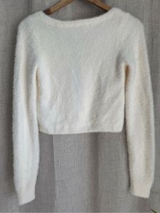 Hollister Coquette Fuzzy Sweater Cardigan Bow XS