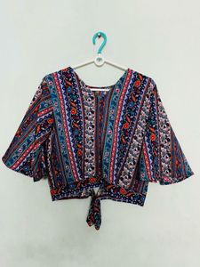 Boho Floral Clip-Back Top