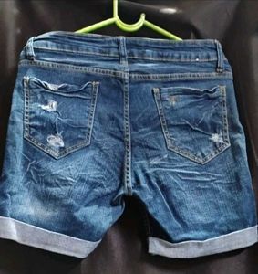 Distressed Denim Shorts