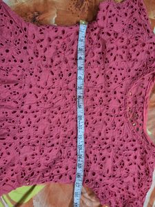 Pink Eyelet Peplum Top