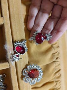Combo - 1 Pair Zirconia Earrings and Ring