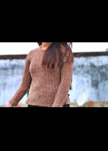 Brown Knit Top