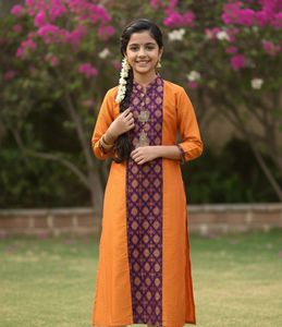 Orange & Purple Kurta