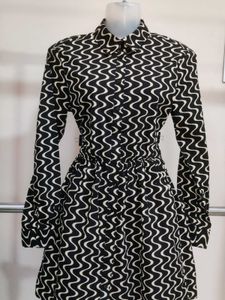 Patterned Shirt Dress