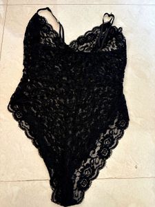 Elegant Black Lace Bodysuit