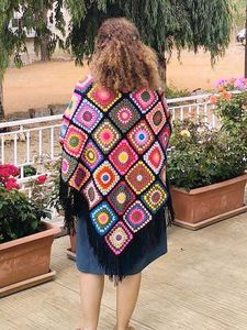 Colorful Crochet Granny Square Shawl