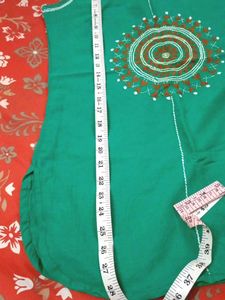 Embroidery Work Short Kurti Sleeveless