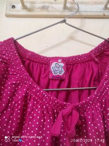 Very Cute Pink White Dotted Top