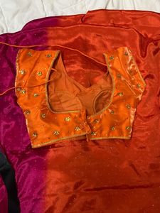 y2k two shade saree with beaded blouse