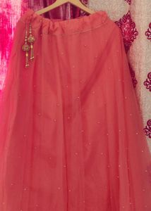 Embroidered Peach lehenga choli