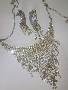 Rhinestone Necklace &amp; Earring Set