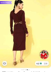 Women Deep Burgundy Solid Co-ord Set