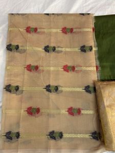 Mehendi Banarasi Dress Material.