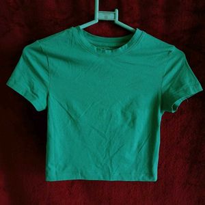 Aesthetic Pinteresty Green Fitted Crop Top Women
