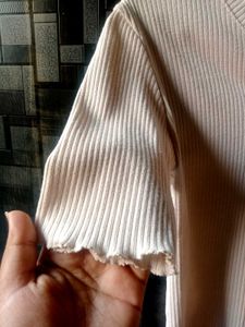Ribbed Knit Button Front Top