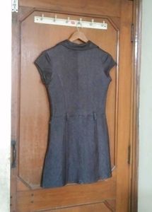 high quality imported denim short  midi dress