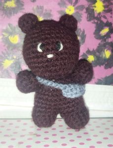 Cute brown crochet grizzly bear plushie