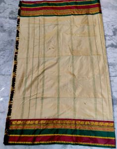 Pure Kanjeevaram Silk Saree Cream Colour.