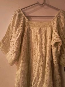 Lace Puff Sleeve crochet Top