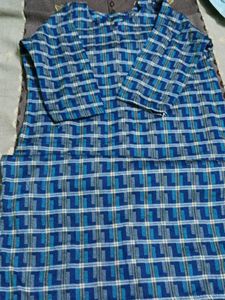Checked Blue Kurta