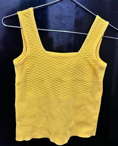 Yellow Knit Tank Top