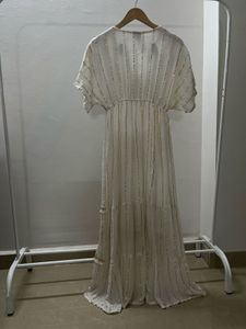 Ruffled Tiered detail BOHO Maxi with gold thread