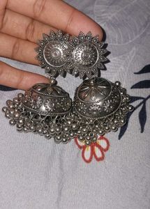 Oxidized Silver Jhumka