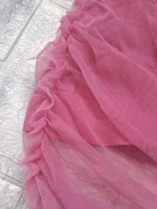 Pink Net one shoulder crop top