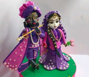 Radha Krishna Murti With Clay Craft