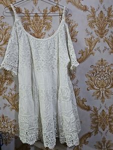 White Off Shoulder Lace Dress