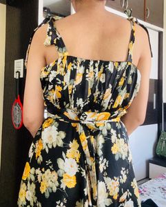 Tie Up Floral Dress