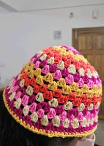 Crochet Colourful bucket Hat For Adults