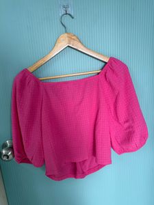 Hot Pink Crop Top For Women Zudio