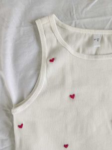 Heart Embroidered Tank Top