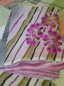 Floral saree with sequins