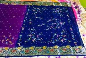 Purple Embroidered Saree