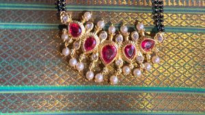 Red And Green  Stone Mangalsutra Set