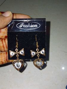 Heart &amp; Bow Dangle Earrings