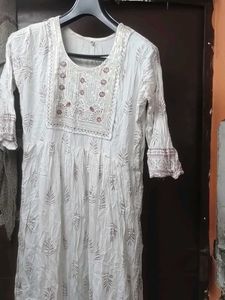 Embroidered White Kurta